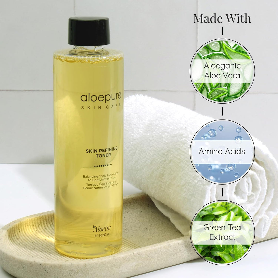 Aloette Tónico refinador de la piel para la cara, tóner facial hidr...