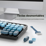 SQMD Combo de teclado y mouse inalámbricos, teclado retro de tamaño...