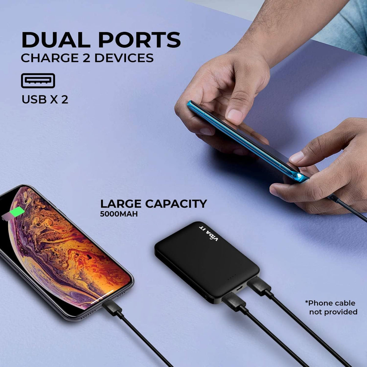 Vida IT Mini cargador portátil de 5000 mAh para iPhone Samsung celu...