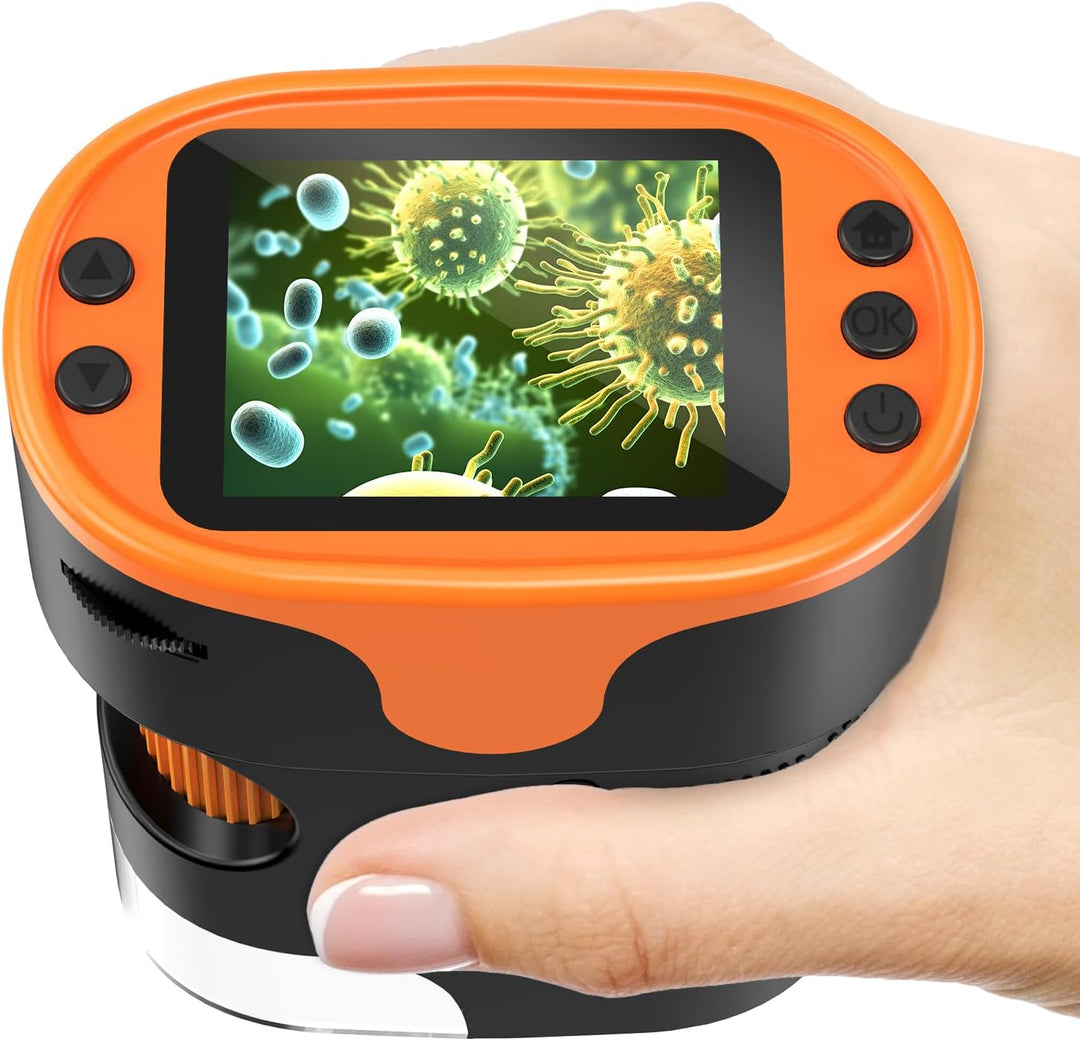 Microscopio de mano 1000X para niños pantalla 4K de 20