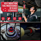Calentador de inducción 1500W 110V Eliminación de pernos Herramienta de calentamiento por inducción magnética manual con 12 bobinas para quitar tornillos oxidados, Rojo