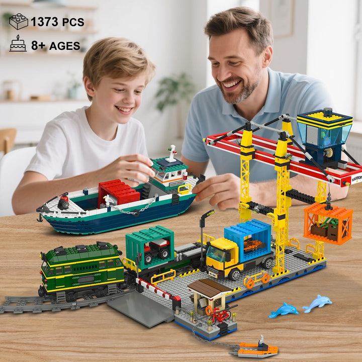 HOGOKIDS City Wharf - Juego de construcción con grúa
