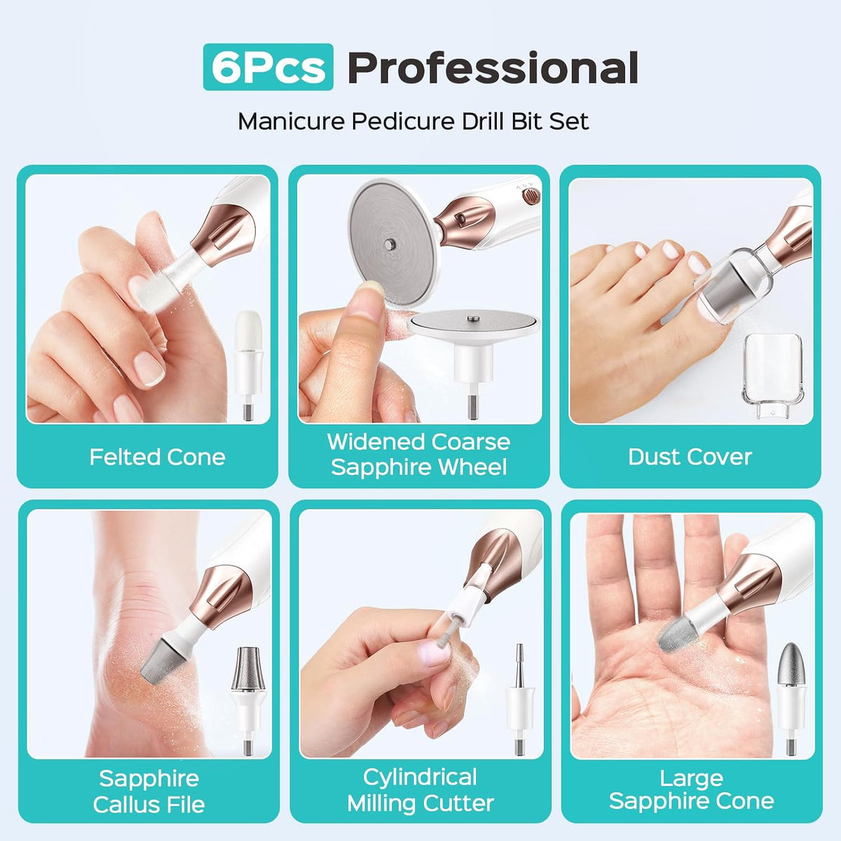 COSLUS Kit Profesional de Manicura y Pedicura, Lima de Uñas Eléctri...