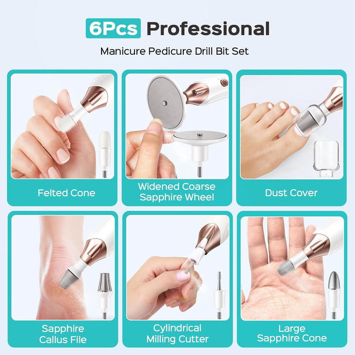 COSLUS Kit Profesional de Manicura y Pedicura, Lima de Uñas Eléctri...
