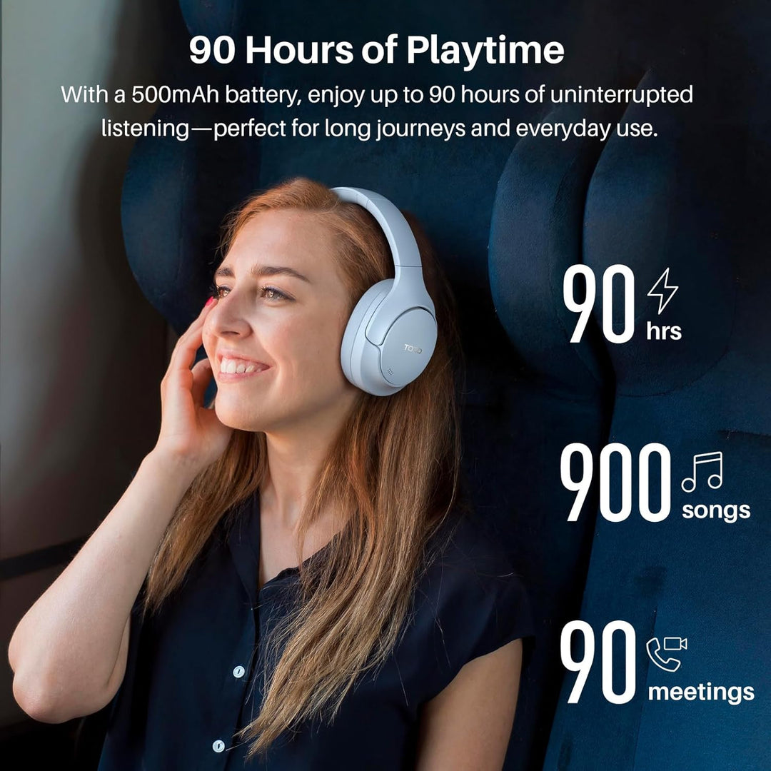 TOZO Auriculares híbridos HT3 con cancelación de ruido, batería de...