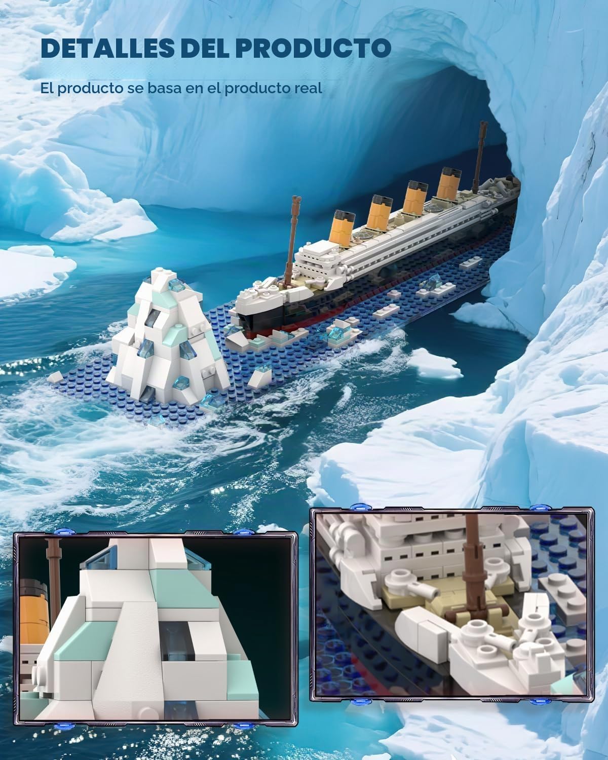 dOvOb RMS Titanic - Juego de bloques de construcción, 615 piezas, ladrillos, modelo MOC Ship Model Display Collection Kit para adolescentes y adultos, compatible con las principales marcas