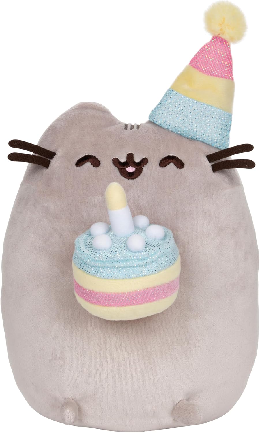 GUND Pusheen - Gato de peluche de pastel de cumpleaños, 9.5 pulgadas
