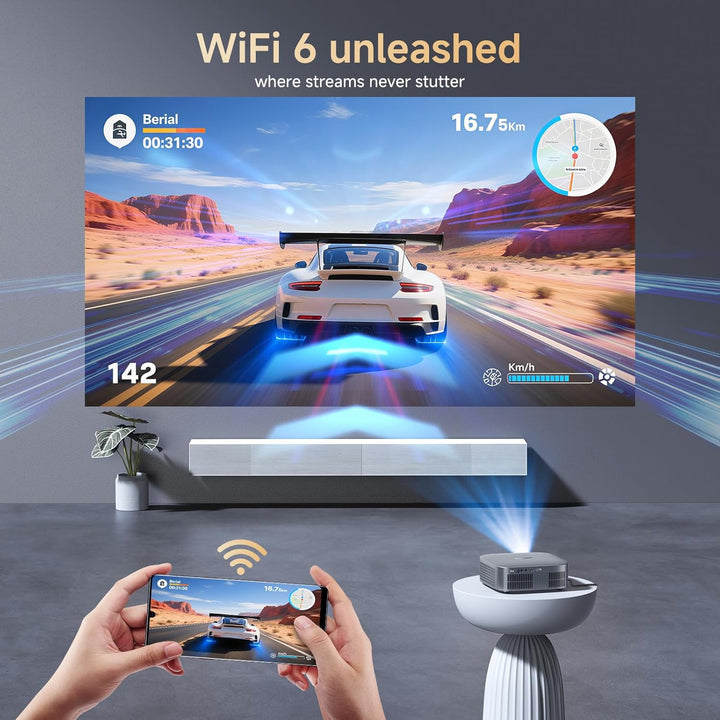 Proyector de corto alcance 4K con WiFi y Bluetooth, proyector intel...