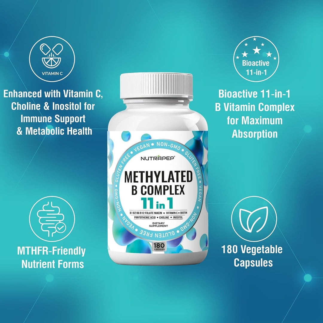 NutraPep Vitaminas del complejo B metilado \u2013 Complejo multivit...
