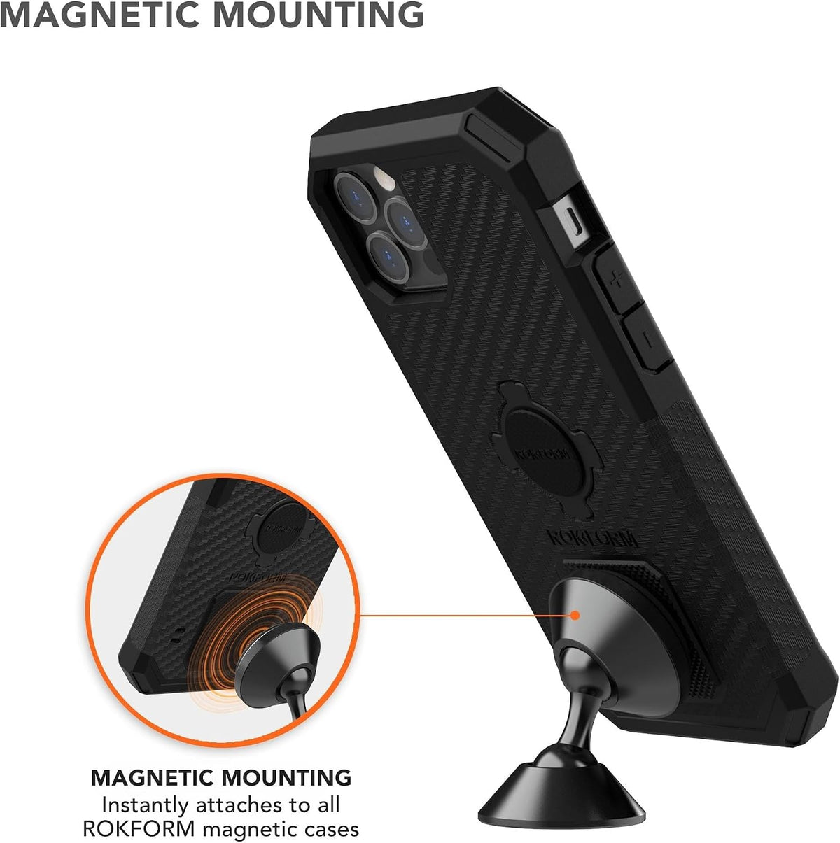 Rokform - Funda ultra resistente para Galaxy S24 + soporte magnético giratorio para tablero