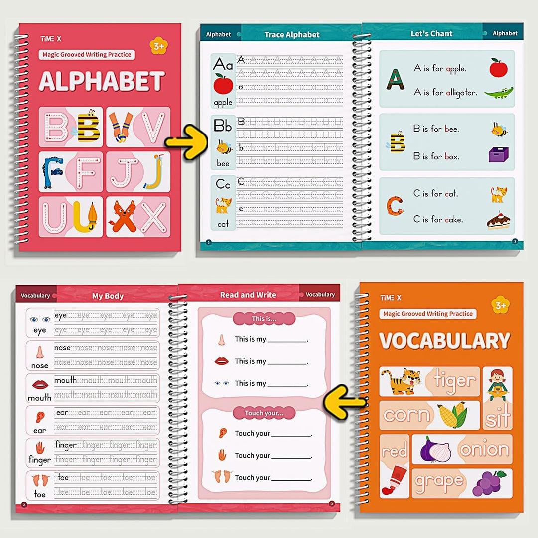 TIME X Magic Grooved Writing Practice Books Libros de