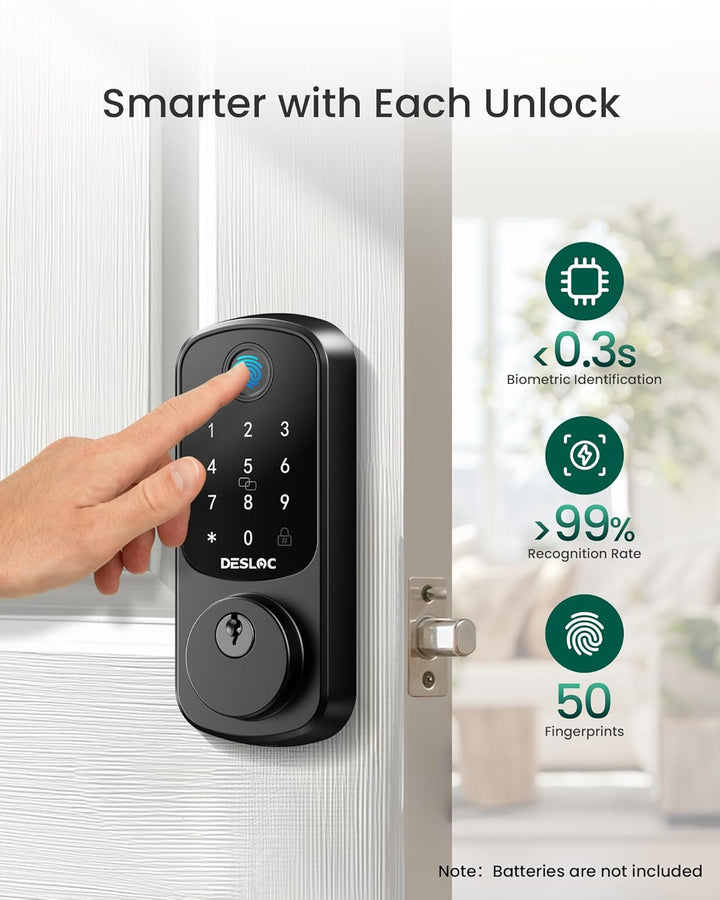 DESLOC Smart Lock B200 versión WiFi, cerradura de puerta de entrada...