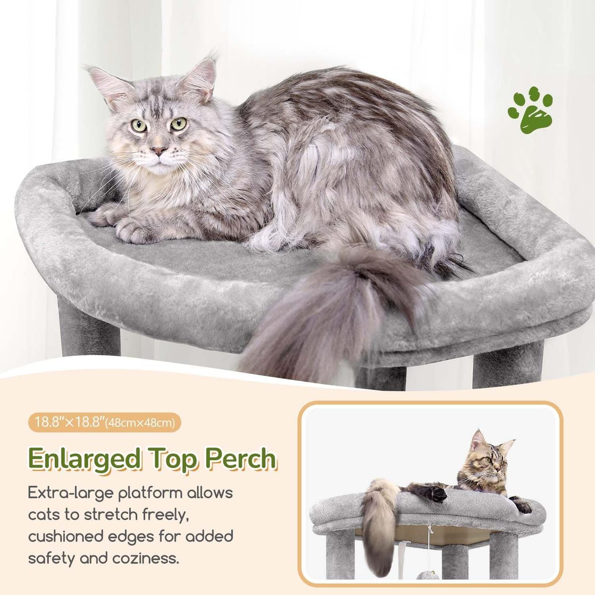 Globlazer Torre de árbol de gato resistente de 74 pulgadas para gatos de