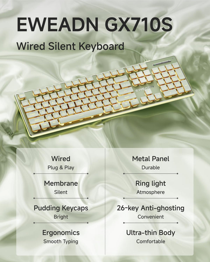 SEUNKWANG EWEADN GX710S Teclados Retroiluminados para Computadora,...