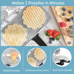 Máquina para hacer pizzellas de CucinaPro, Plateado