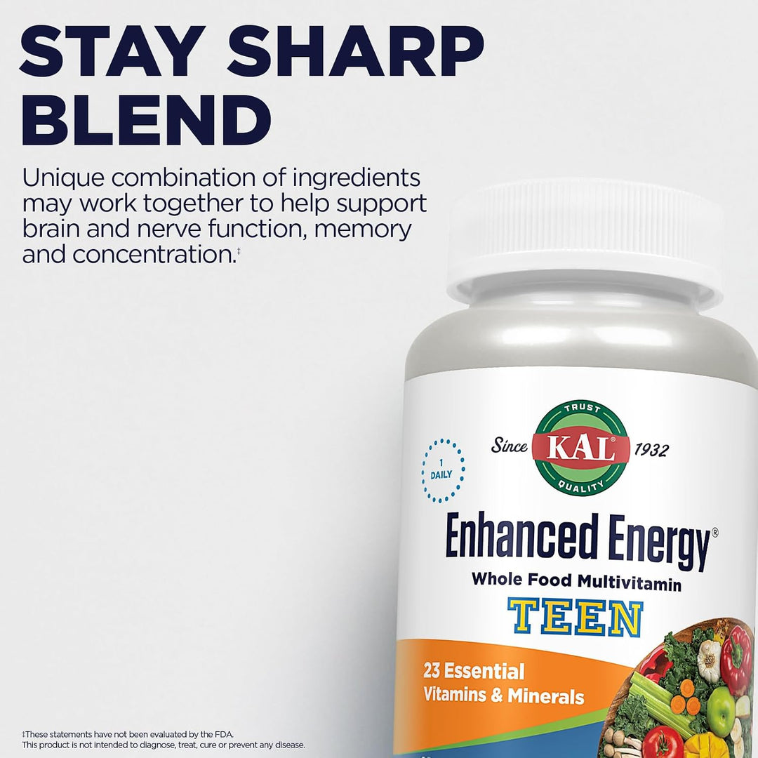 KAL Teens - Suplementos energéticos mejorados, multivitamínico de a...