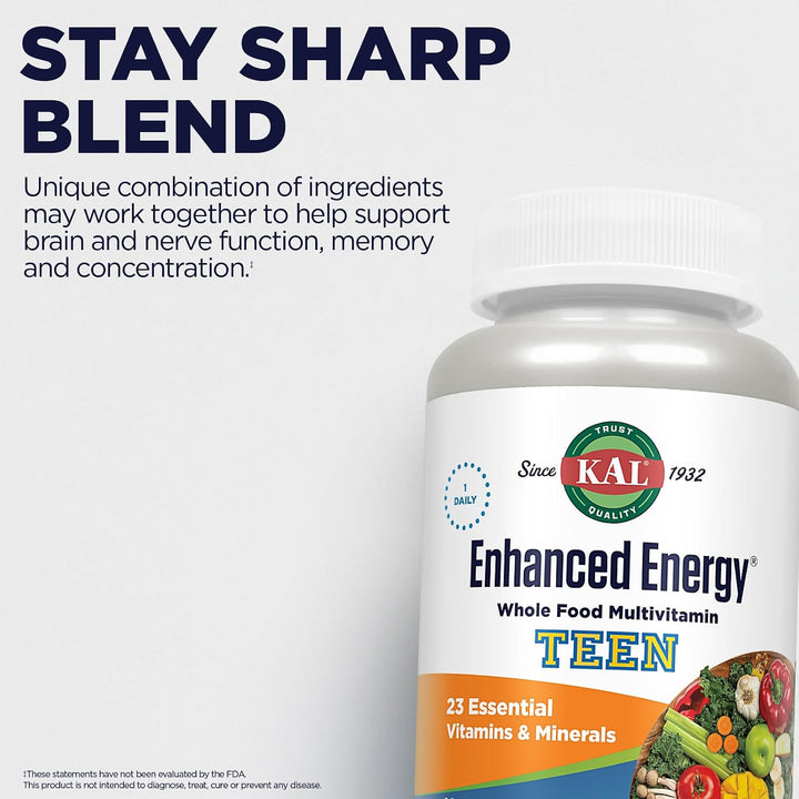 KAL Teens - Suplementos energéticos mejorados, multivitamínico de a...