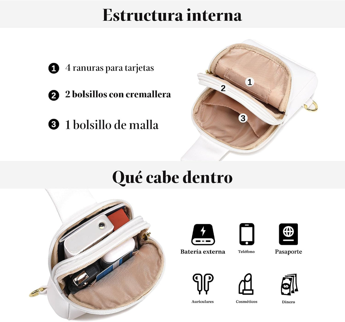 Bolsos cruzados pequeños para mujer, bolso bandolera mini para viaje
