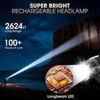 Lámpara Faro LED recargable, lámparas principales superbrillantes de alto