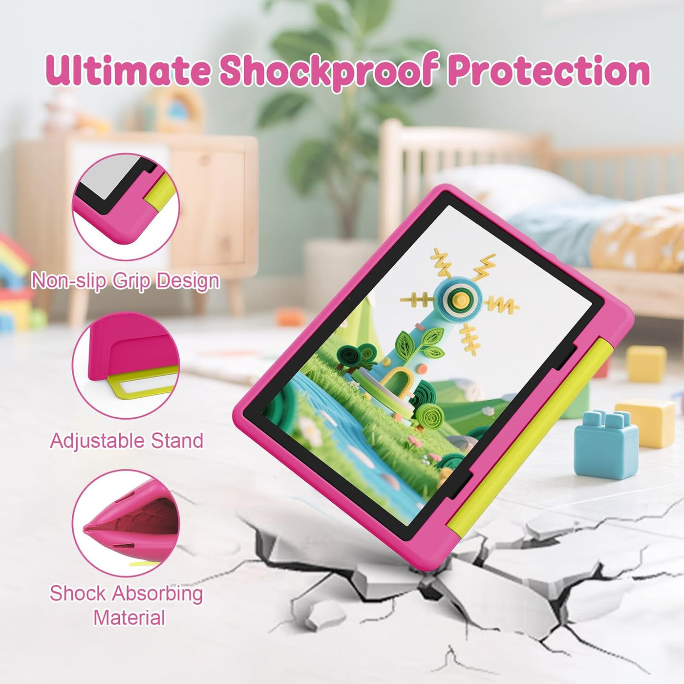 Tablet para niños, Android 15 con pantalla HD, 10.1 pulgadas, contr...