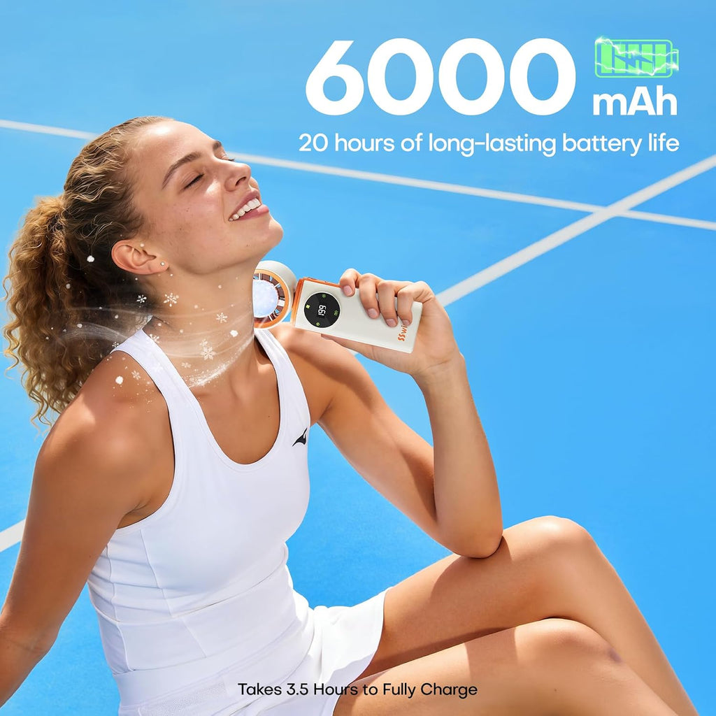 SSWind Ventilador portátil de mano de 6000 mAh con refrigeración po...