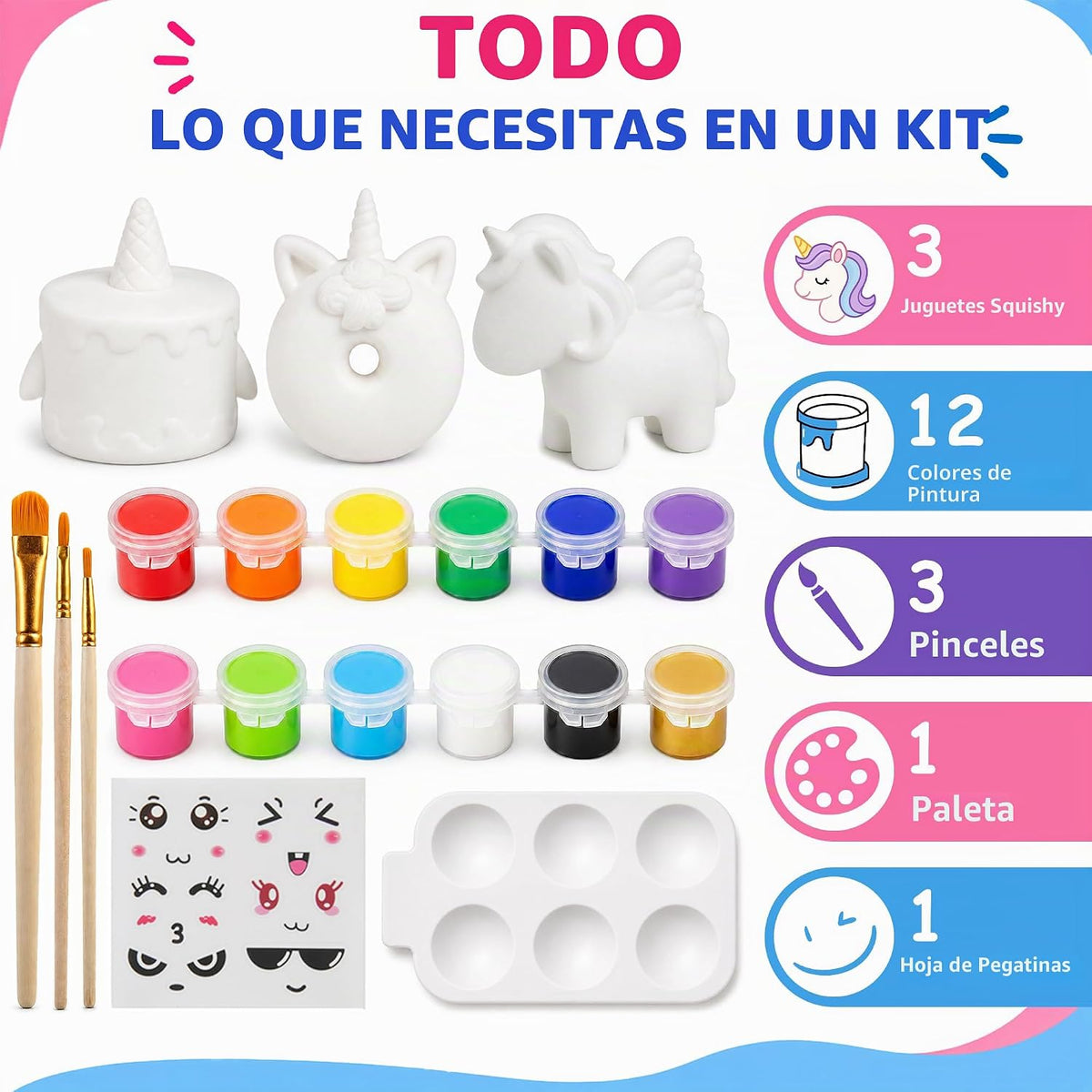Jim&Gloria Pinta tus propios juguetes esponjosos, regalos jumbo para niñas y niños 8 9 10 11 12 13 14, artes y manualidades para niños, regalos de fiesta para cumpleaños, regalo de Navidad para niños