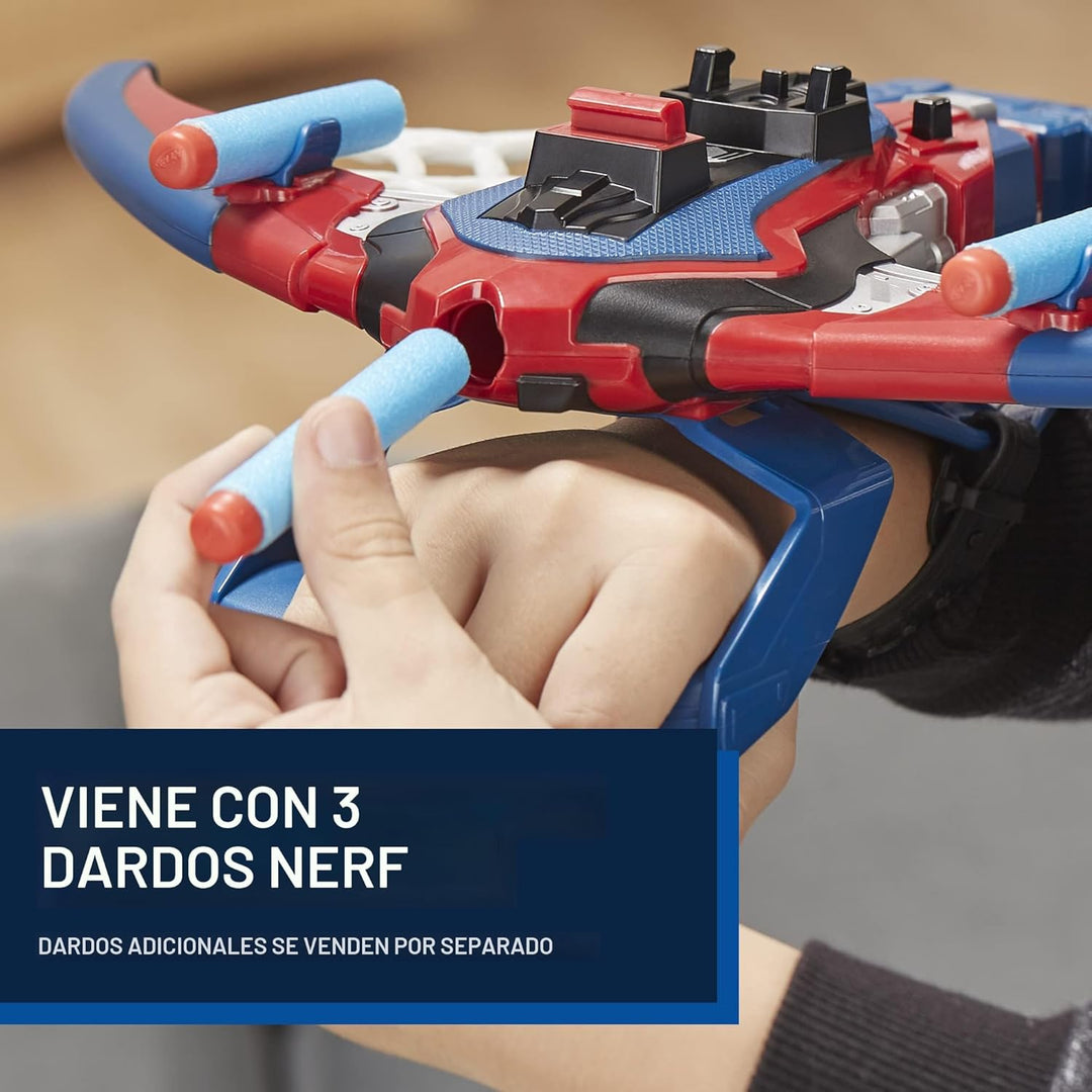 Marvel Spider-Man Web Shots Spiderbolt NERF - Juguete lanzador moto...