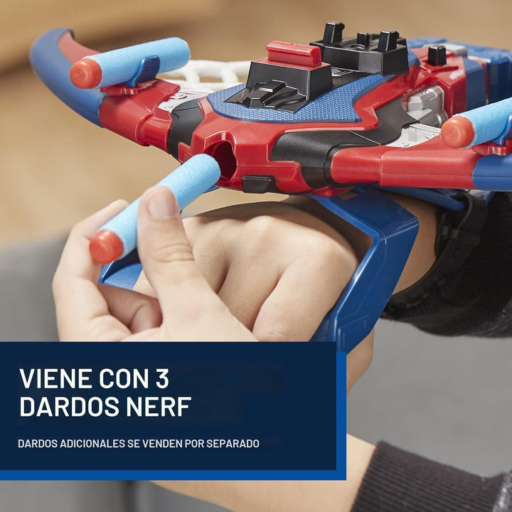 Marvel Spider-Man Web Shots Spiderbolt NERF - Juguete lanzador moto...
