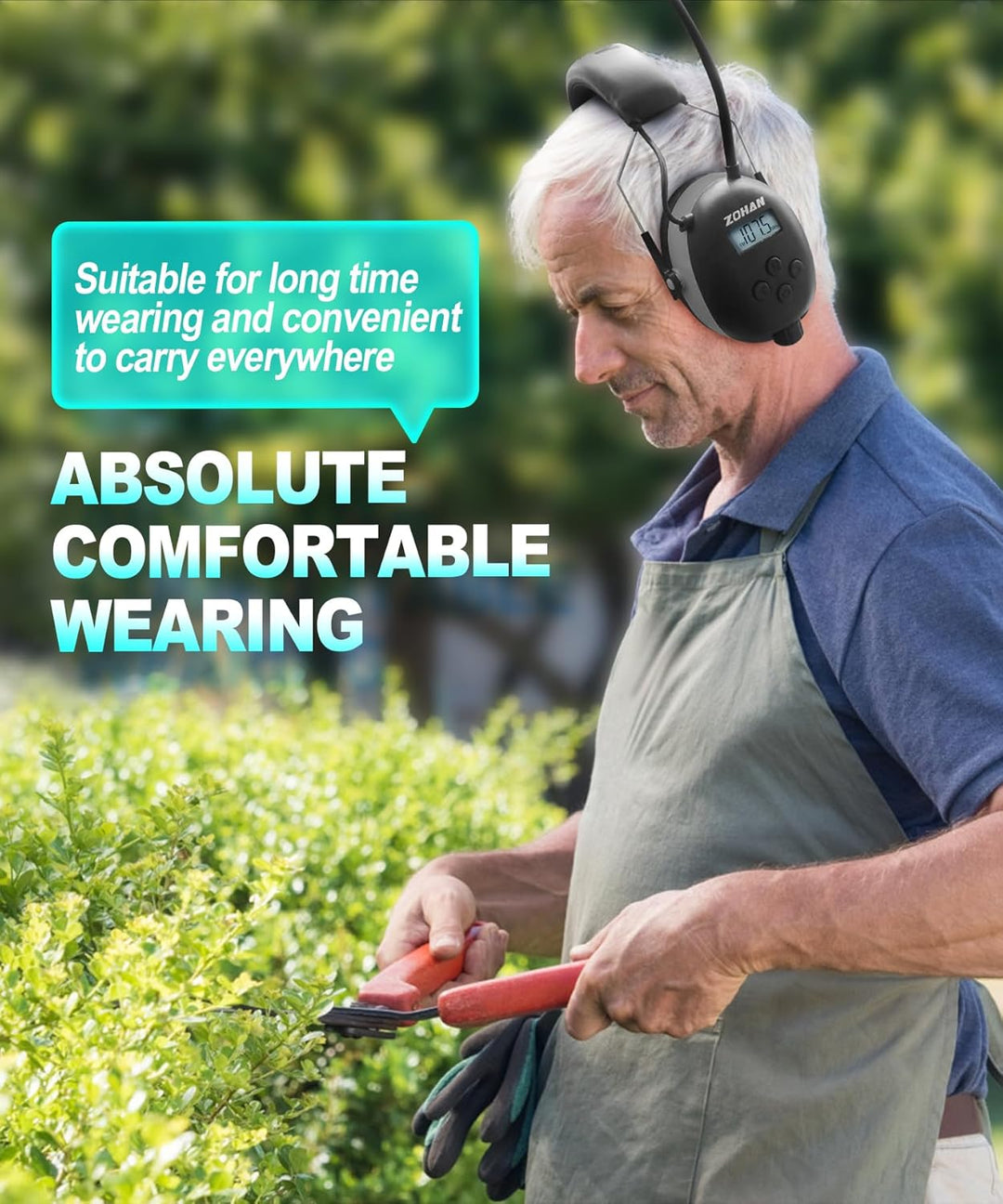 ZOHAN AM\/FM Radio Headphone with Digital Display,Ear Protection No...