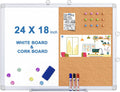 Combo de tablero blanco magnético y tablero de corcho con marco de aluminio