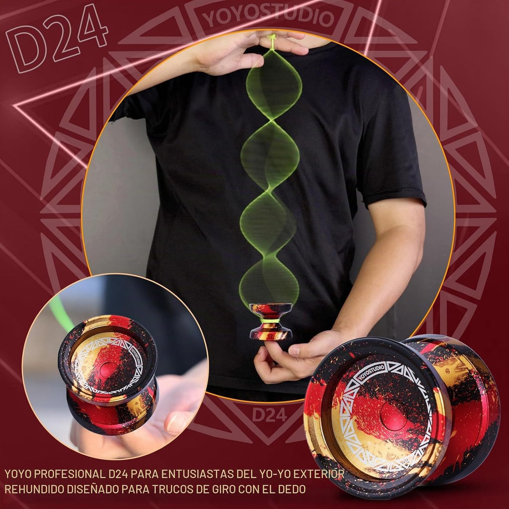 YOYOSTUDIO D24 Yoyo profesional de giro de dedo, yoyo sensible para niños