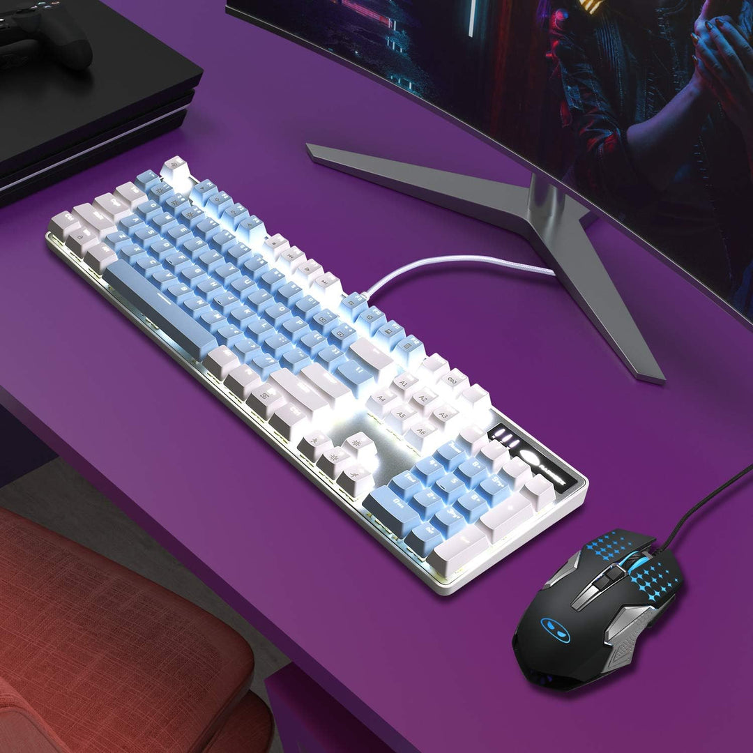MageGee Teclado mecánico para juegos, 104 teclas, teclados mecánico...