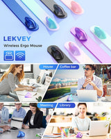Lekvey Ratón ergonómico, ratón inalámbrico vertical recargable 2.4G...