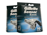 Gillette Cartuchos Sensor Excel - 10 unidades, paquete de 2