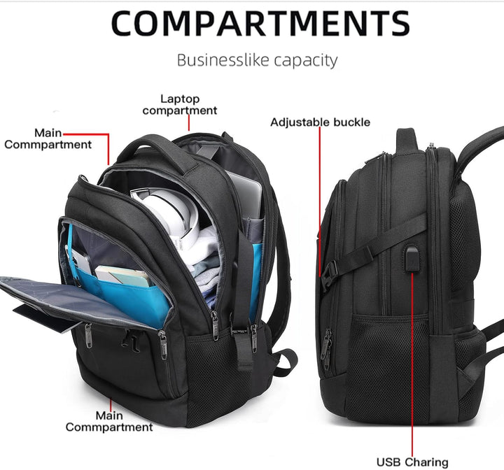 DUSLANG Mochila de viaje para laptop de trabajo con puerto de carga...