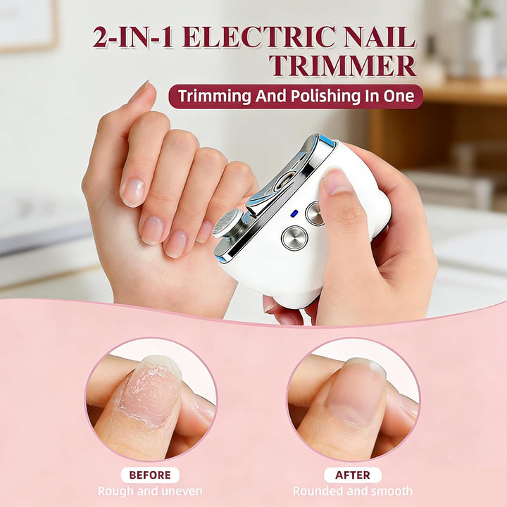 Cortaúñas eléctrico, recortador de uñas eléctrico con luz LED y lim...