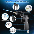 Pistola de limpieza de auto PARAROSE para detalles de interior, secador de aire de alta presión, kit de detalles de automóviles, limpiador de interior, herramientas de detalle de automóviles para