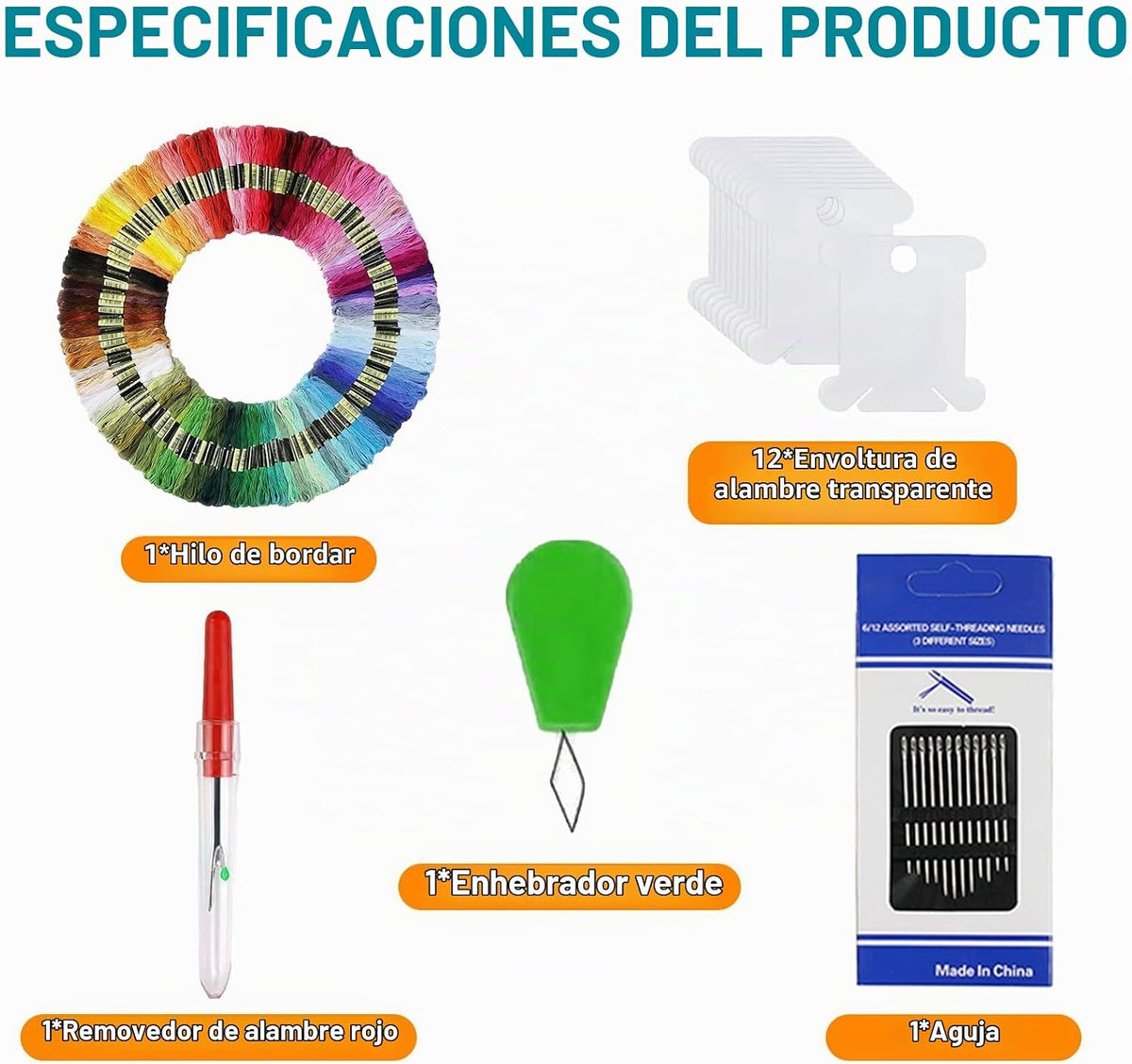 Maxee 447 Color Rainbow - Hilo de bordar para punto de cruz y hacer