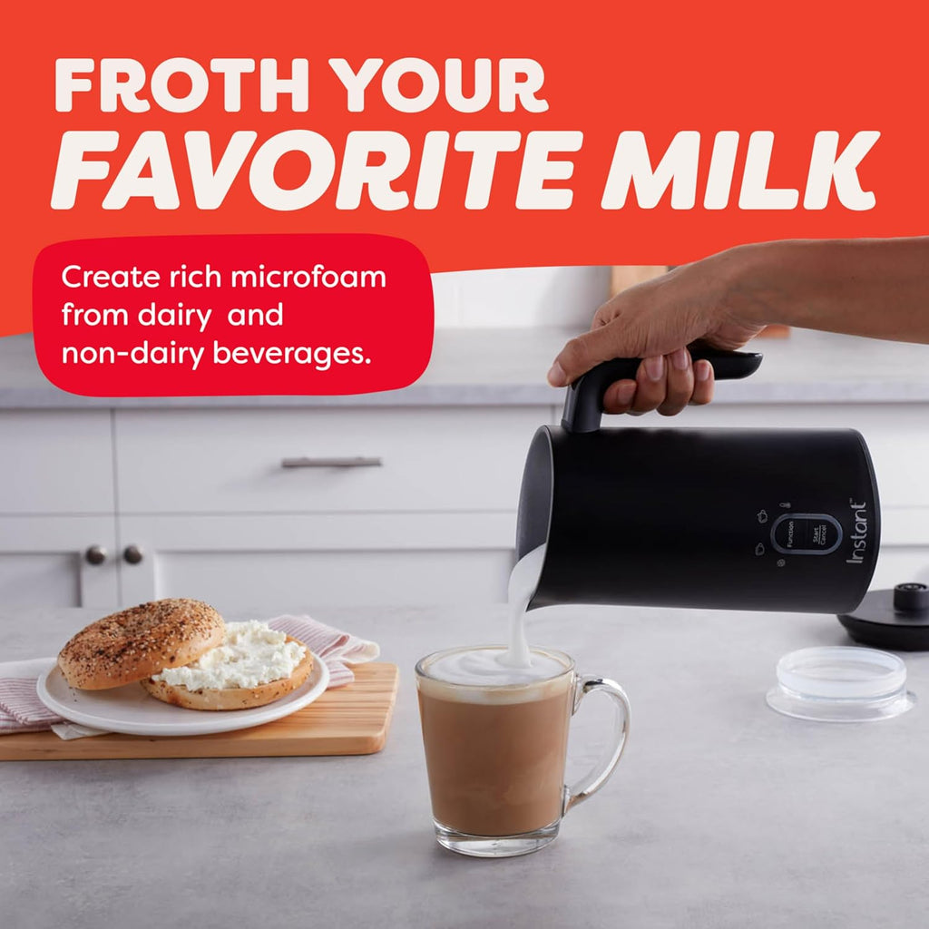 Espumador de leche Instant Pot, vaporizador eléctrico 4 en 1, fabricante de espuma caliente y fría automática de 10 oz/295 ml y calentador de leche para café con leche, capuchinos, macchiato, de los