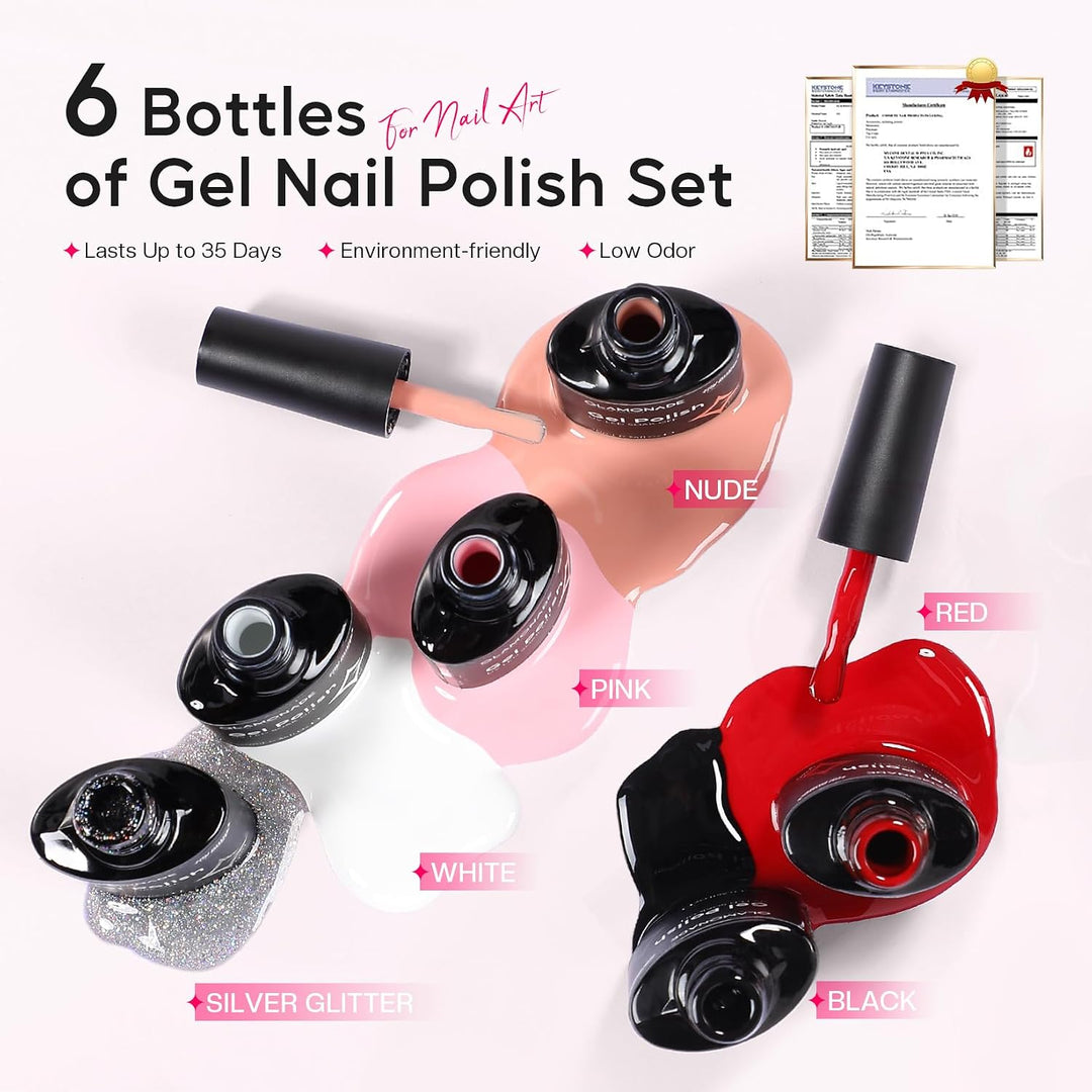 Glamonade Kit de Uñas Acrílicas con Todo: Kit de Uñas Profesional p...