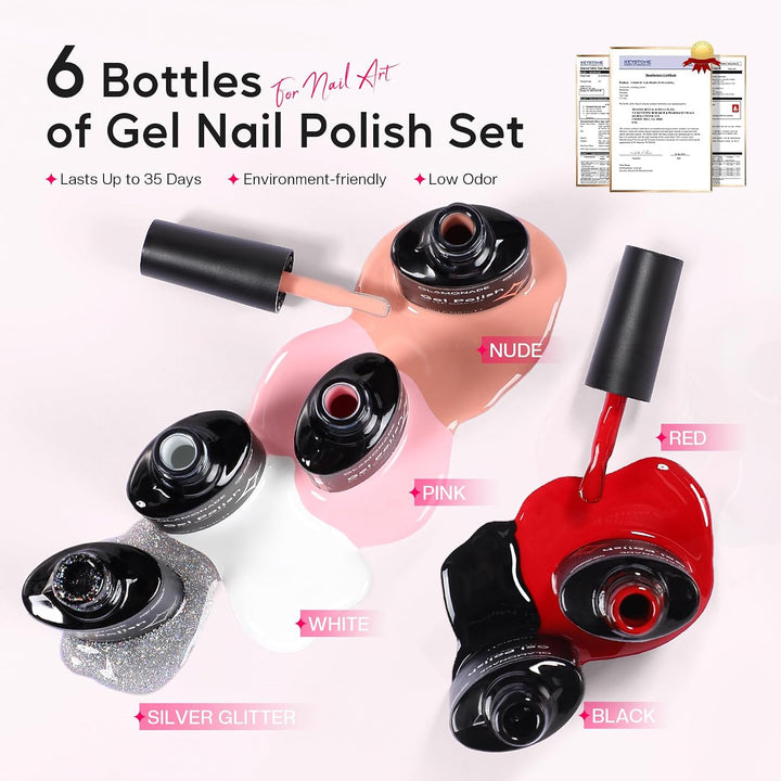 Glamonade Kit de Uñas Acrílicas con Todo: Kit de Uñas Profesional p...