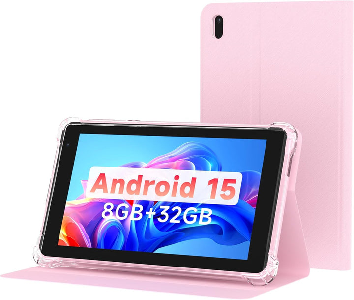 WUIUHOU Tablet Android 15 de 7 pulgadas, tablet con funda, 8 GB de...