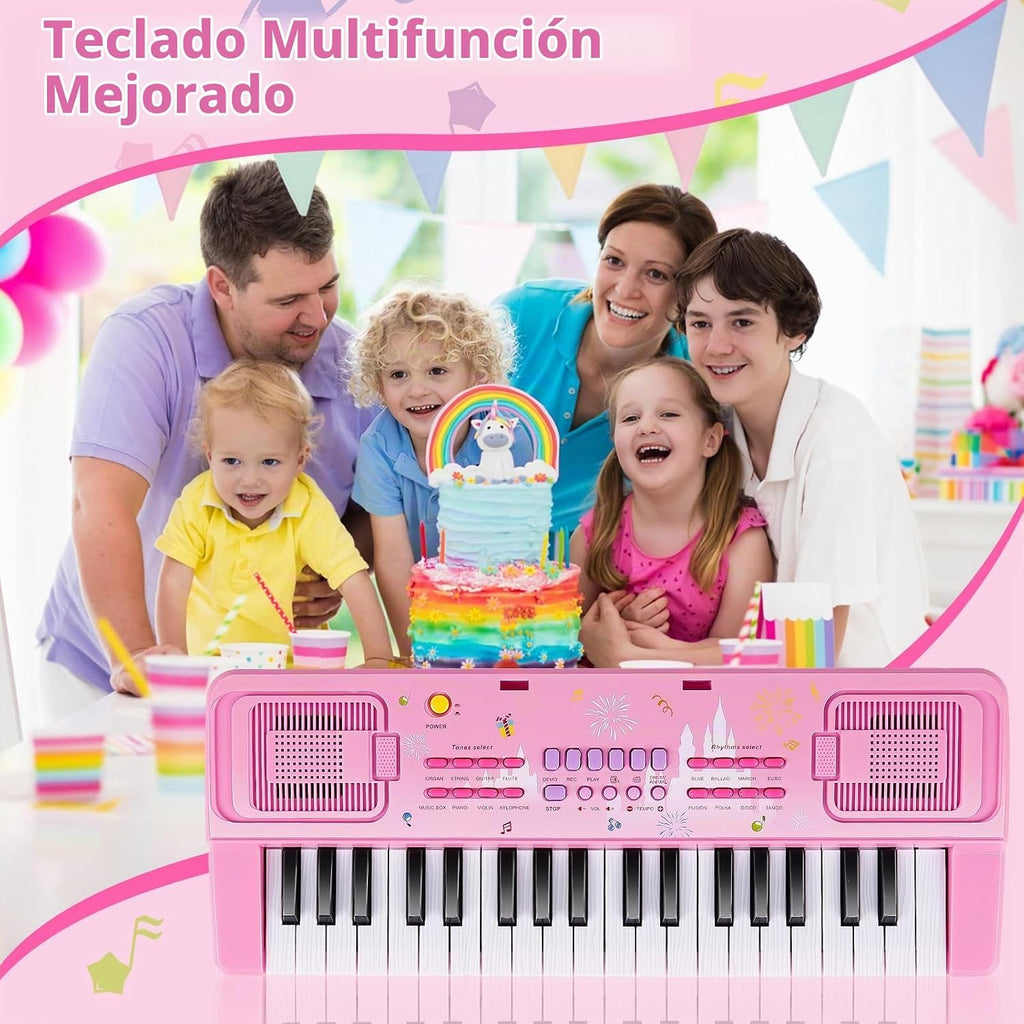 37 Keys Kids teclado Piano con Music Stand, Microphone, Musical Toys