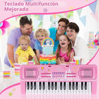 37 Keys Kids teclado Piano con Music Stand, Microphone, Musical Toys