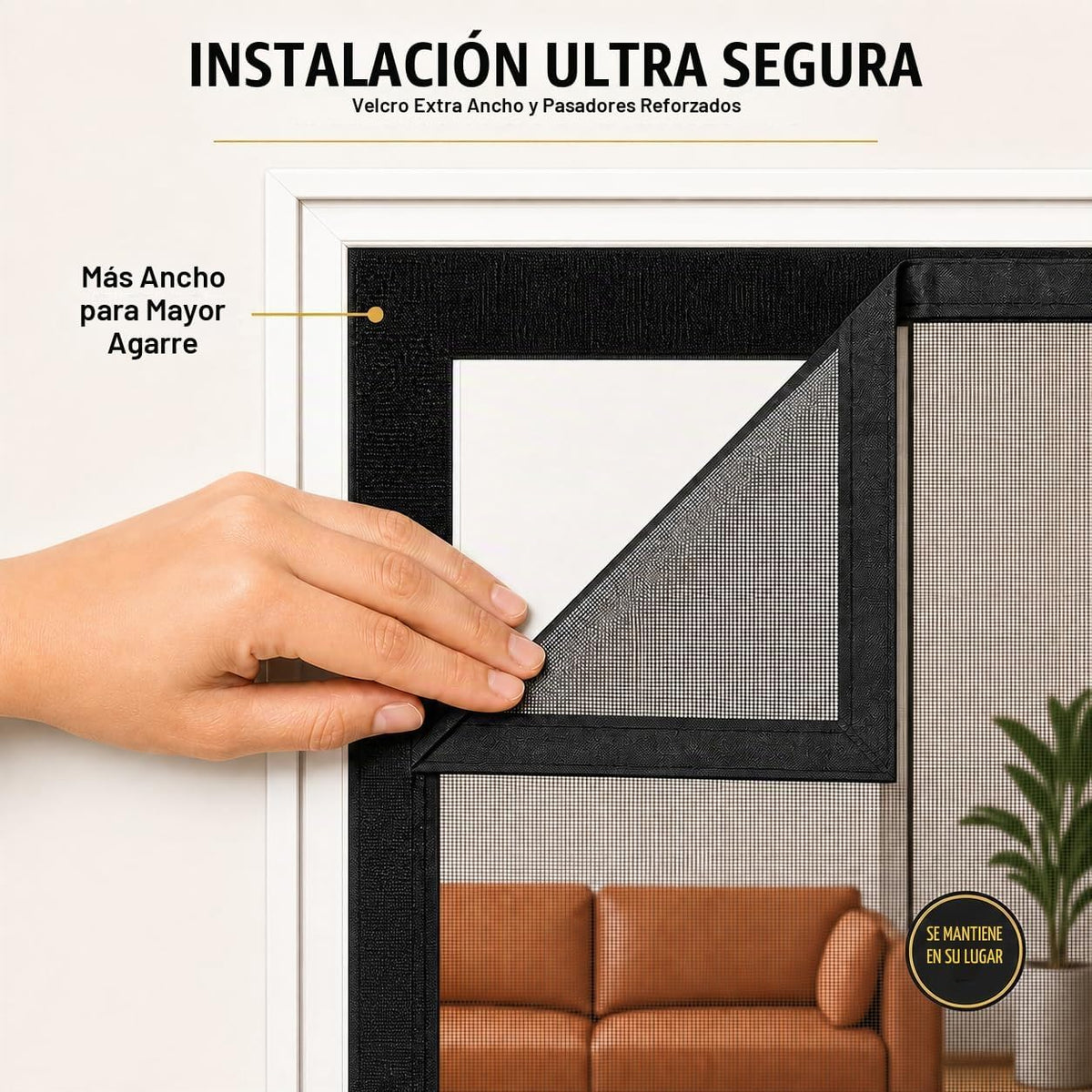 Puerta Mosquitera Magnética Premium, Malla Reforzada Pesada, Tejido Ultra Denso, Cierre Automático Suave, para Mascotas y Niños – Sin Manos, Sellado sin Grietas