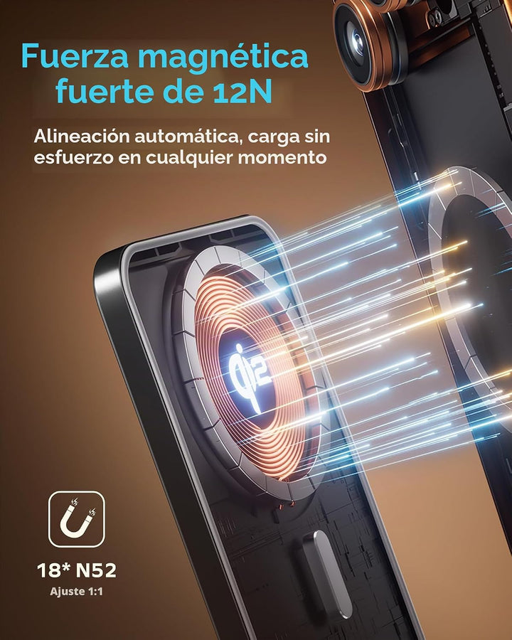 MOMAX Cargador portátil Q.Pass, 10000 mAh Slim Power Bank Qi2 certi...