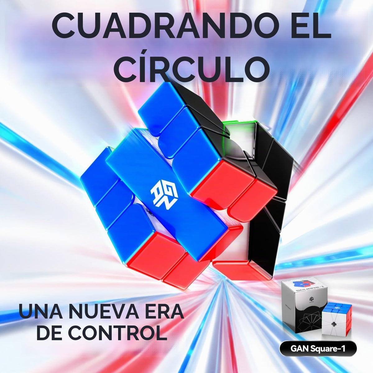 GAN Square-1 negro Top UV Maglev Magnetic Speed Cube Shape Shifting Puzzle