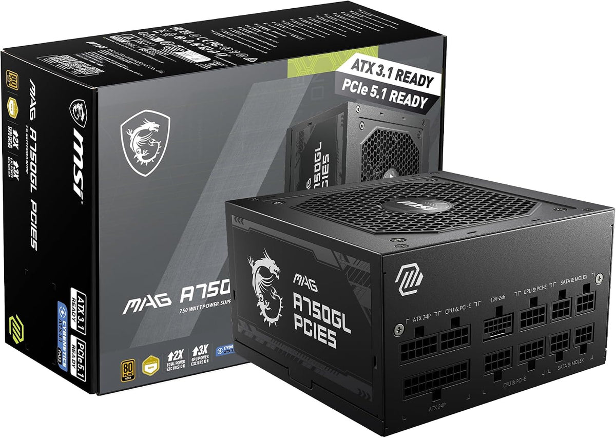 MSI MAG A750GL PCIE5, fuente de alimentación compacta totalmente mo...