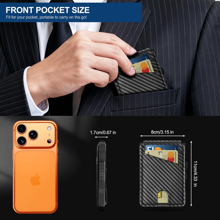 GSOIAX Billetera para hombres con bloqueo RFID, tarjeta emergente i...