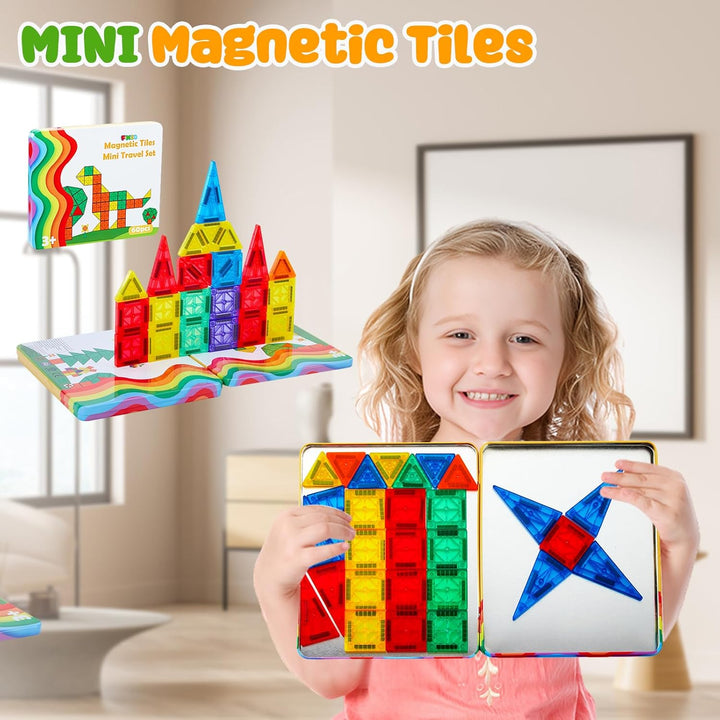 FNJO Mini azulejos magnéticos, juego de construcción magnética, 60...